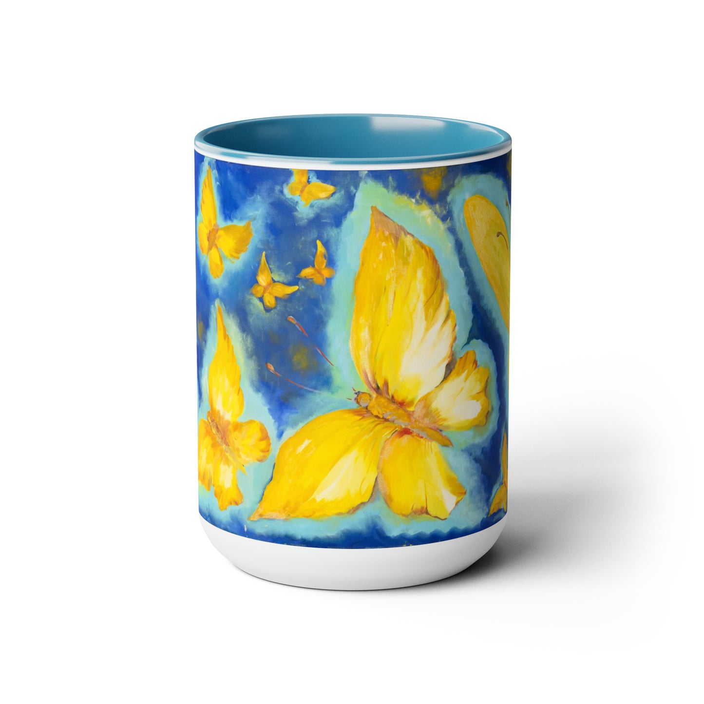 Golden butterflies  Two-Tone Coffee Mug