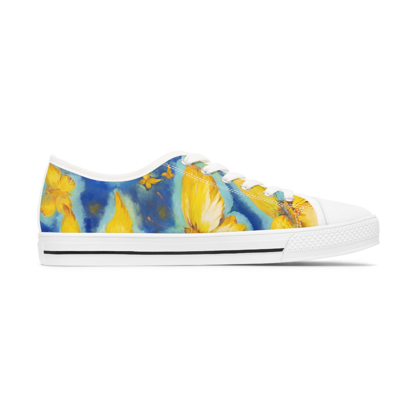 Golden Butterflies of Hope  - Women's Low Top Sneakers
