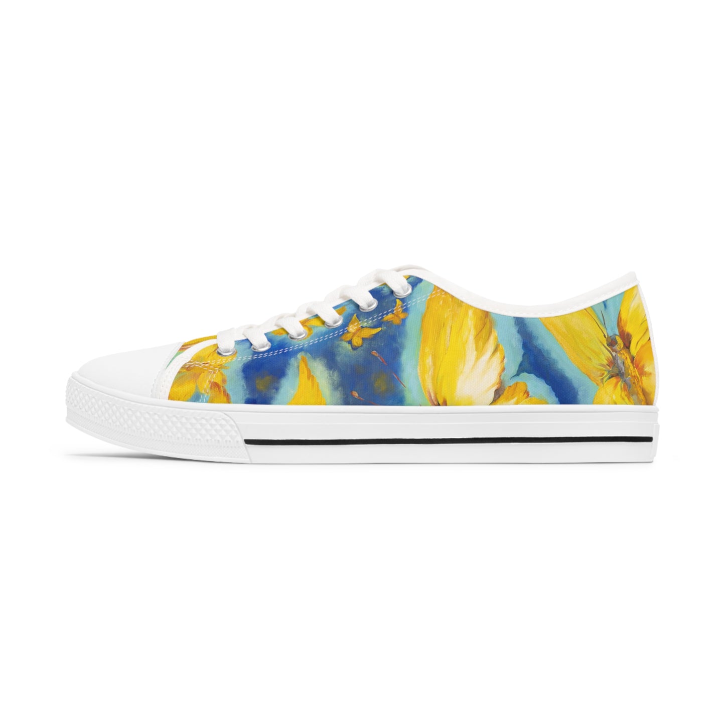 Golden Butterflies of Hope  - Women's Low Top Sneakers