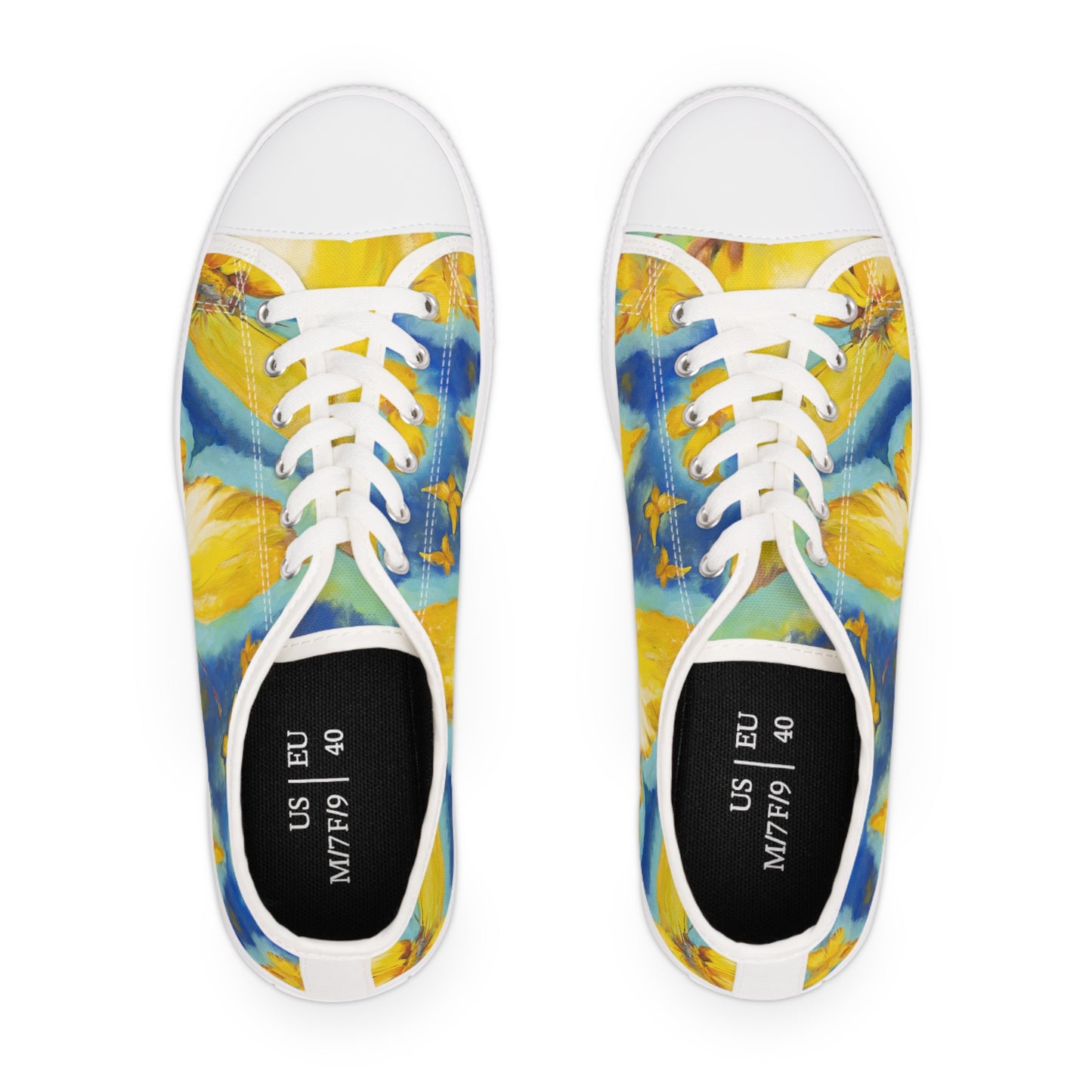 Golden Butterflies of Hope  - Women's Low Top Sneakers